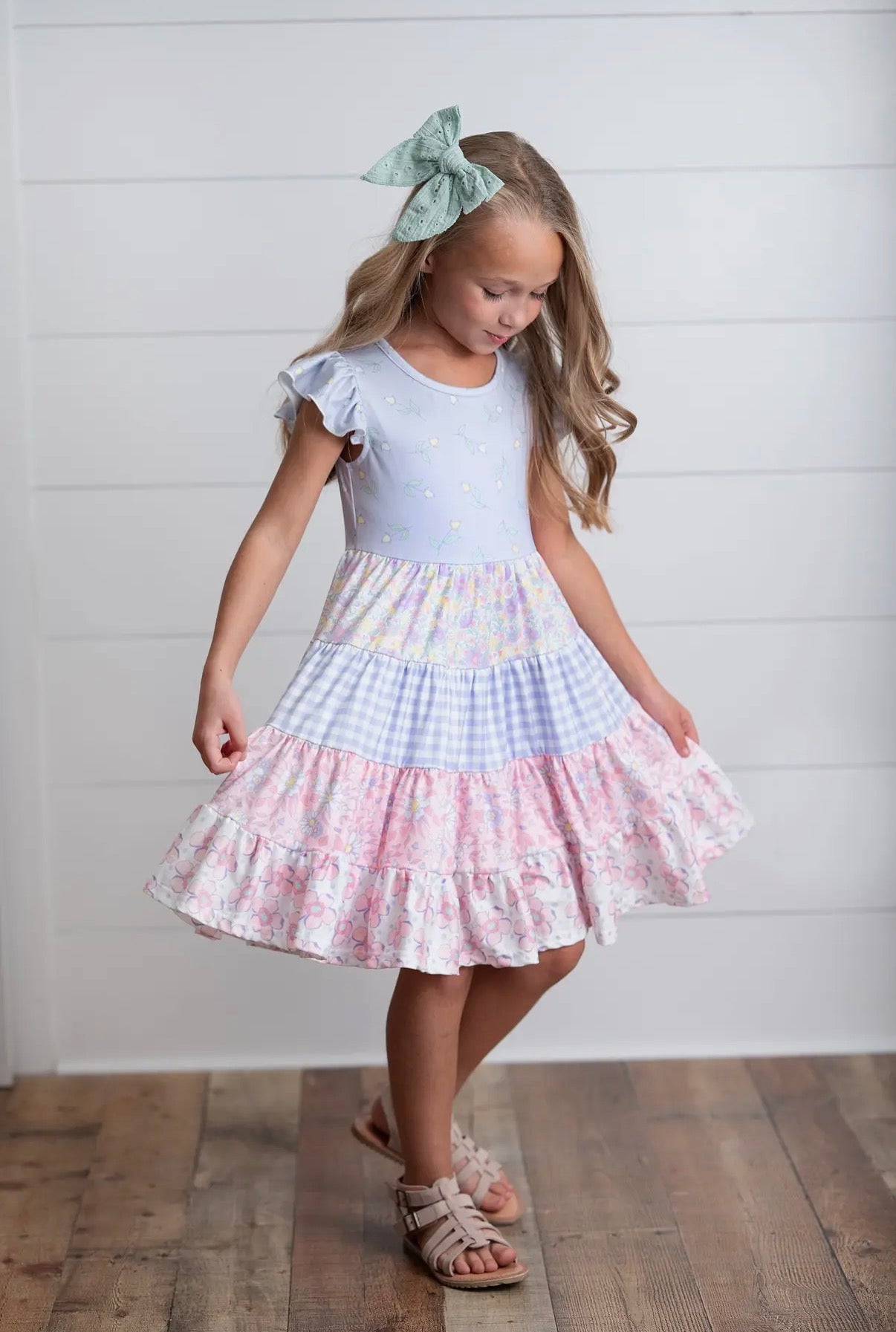 Ava Twirl Lavender Tiered Dress