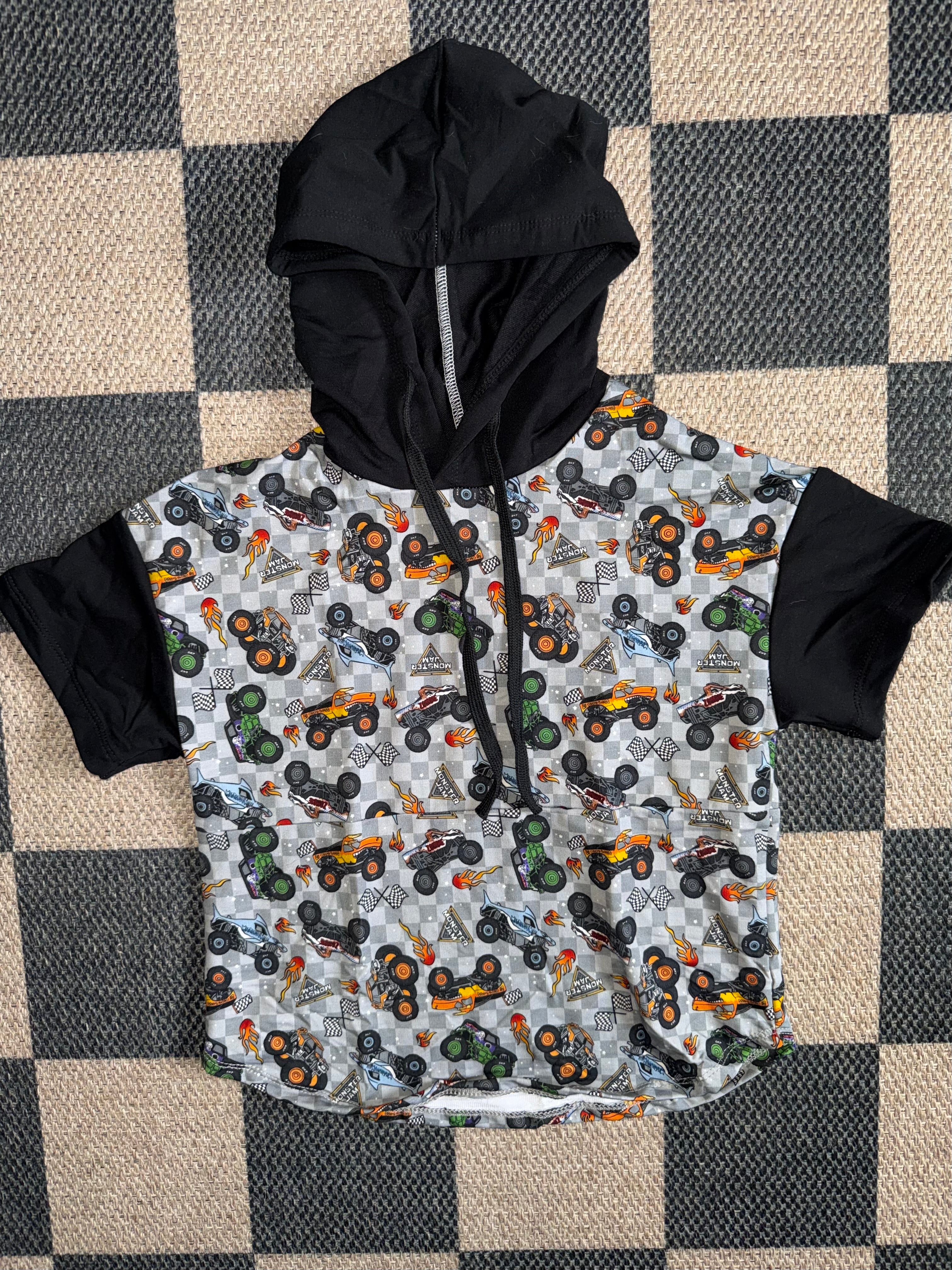 Monster Truck Short Sleeve Hoodie
