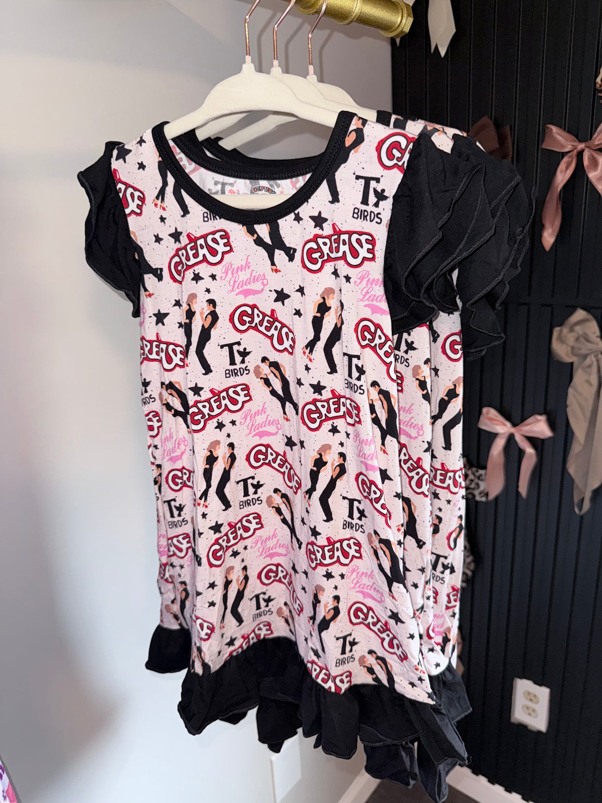 Pink ladies- ruffle bamboo nightgown