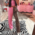 Split Decisions Joggers Leopard Print and Pink Checkered