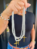Pearl cross pendant