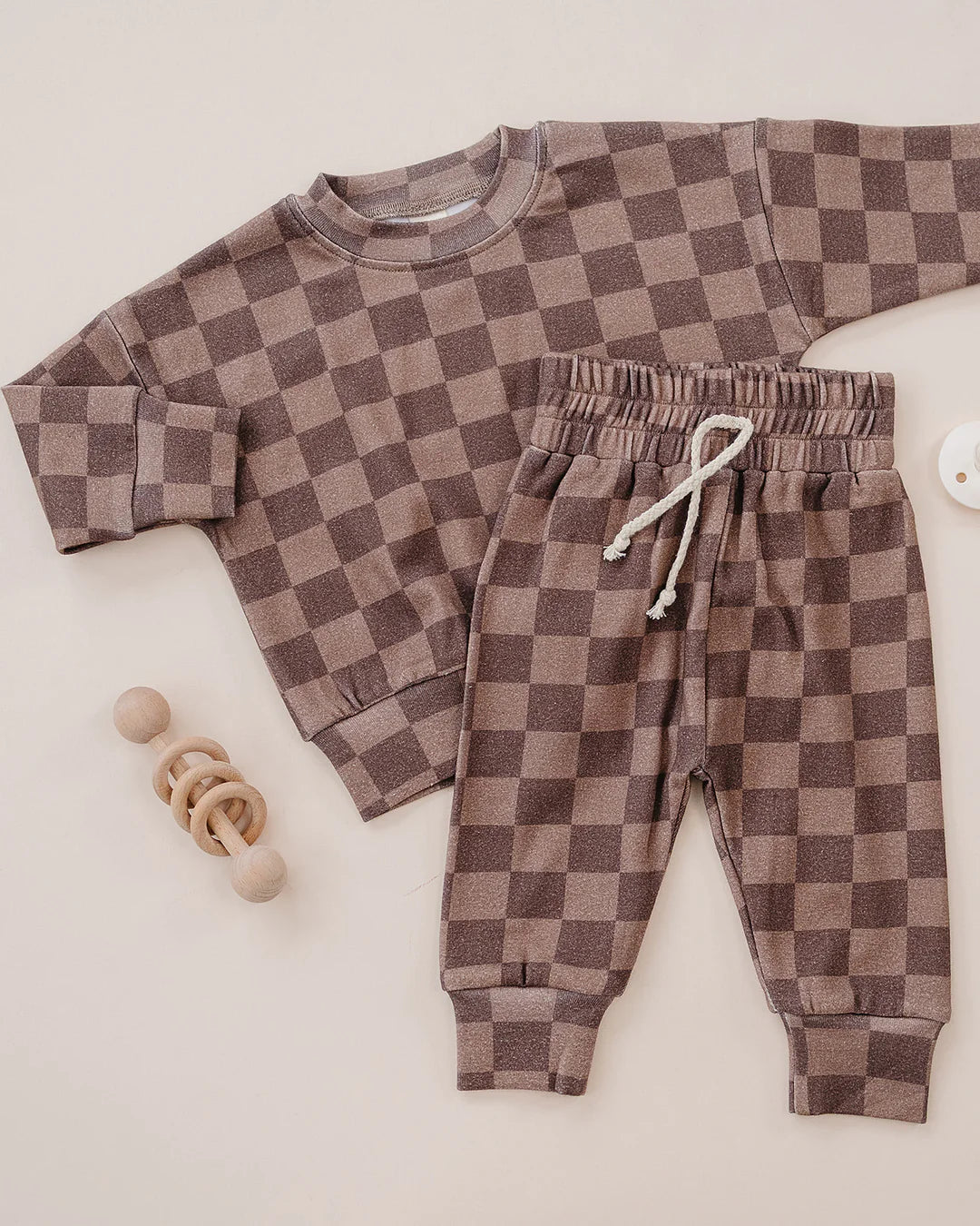 Espresso Checkered- Jogger Set