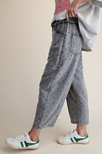 Ditsy Printed Washed Terry Pants