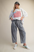 Ditsy Printed Washed Terry Pants